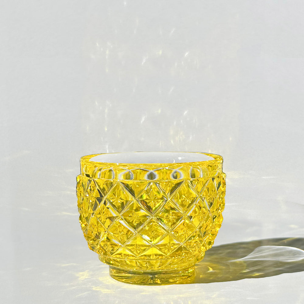 Satsuma Kiriko Sake Glass | Premium Crystal yellow Glassware