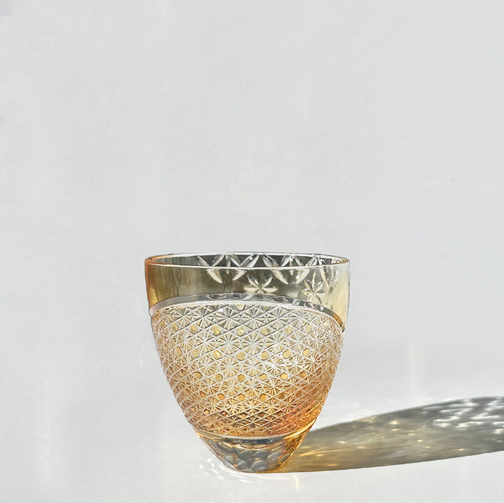 Tomokiriko Amber Sake Glass | Premium Crystal Glassware