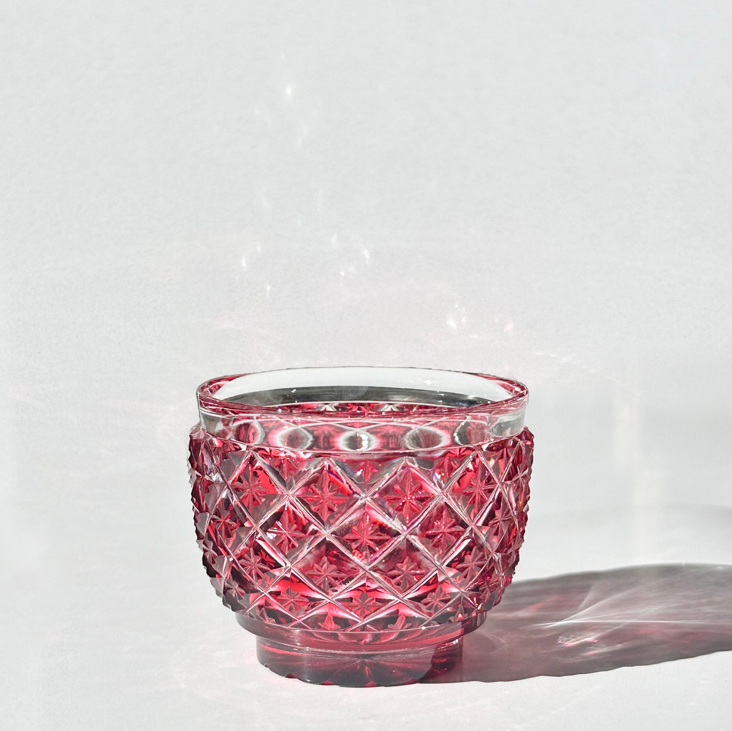 Satsuma Kiriko Sake Glass | Premium Crystal pink Glassware