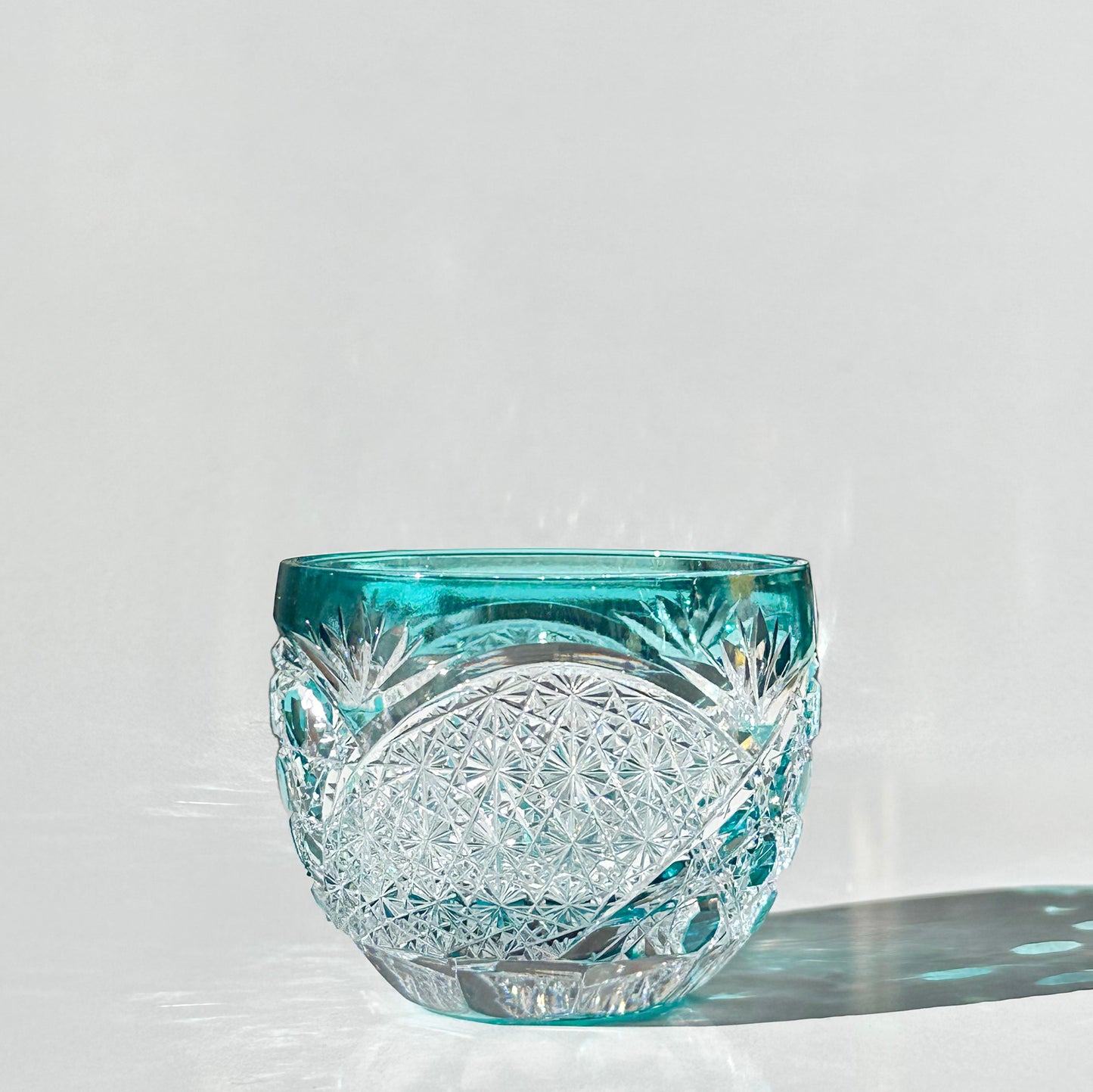 Yamada Shinsei Edo Kiriko Kogane Crystal Sake Glass